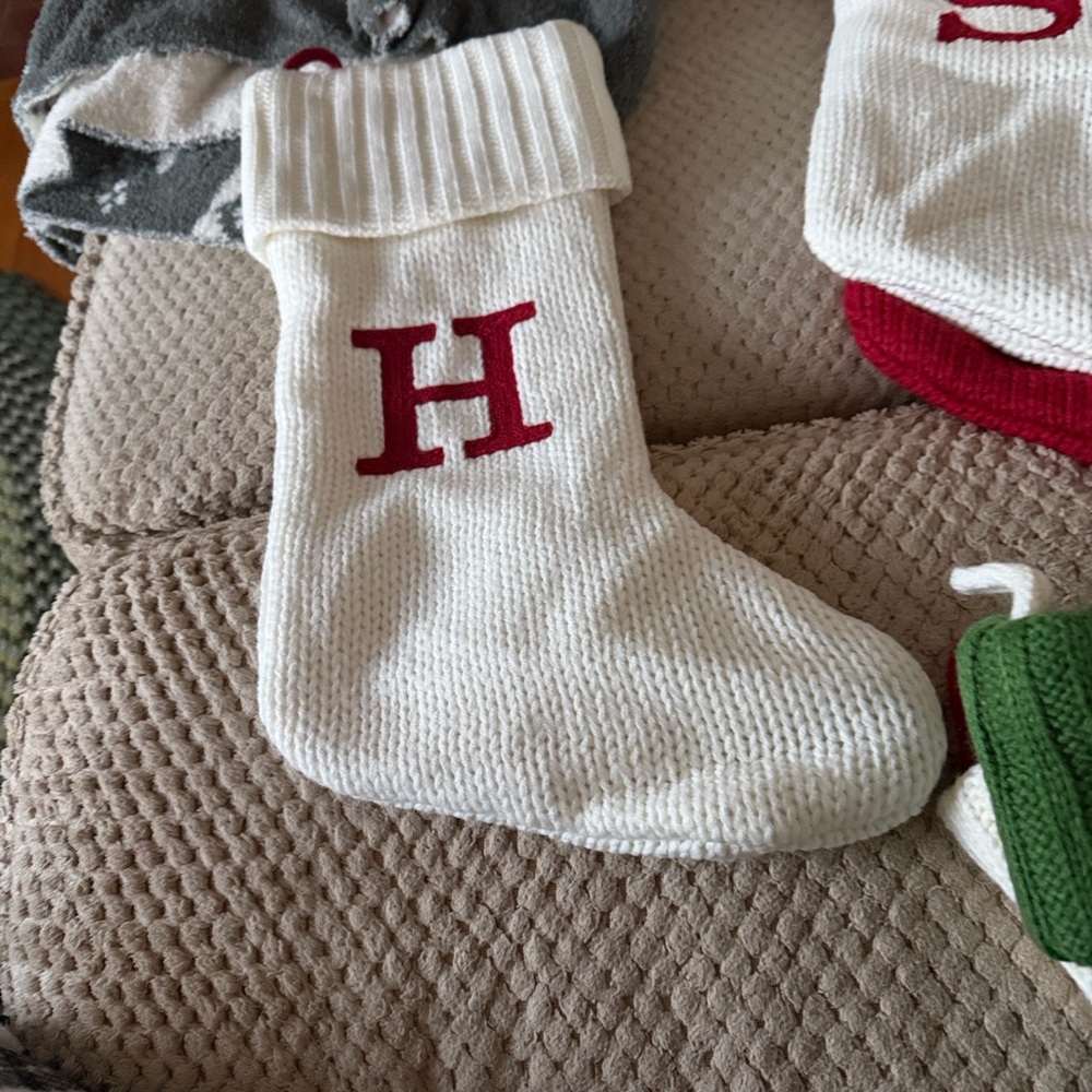 Wondershop White Stocking with Red Letter